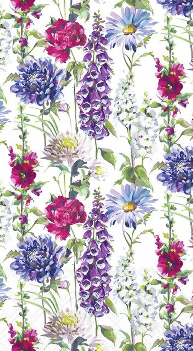 Avlange servietter, blomst